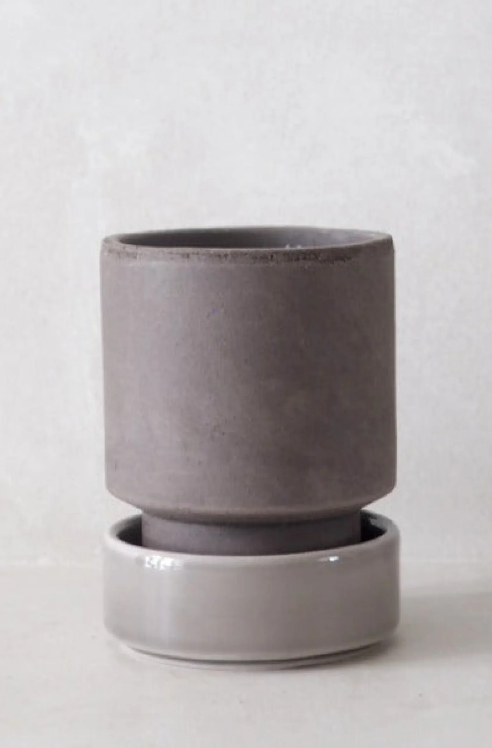 PLANT Hoff krukke, raw grey + grå underskål, gulvkrukke Outlet
