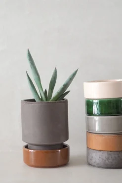PLANT Hoff krukke, raw grey + rust underskål, gulvkrukke Outlet