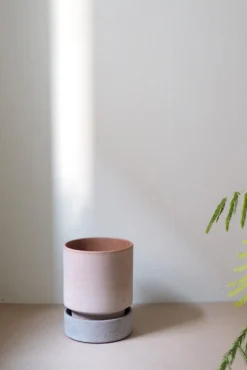 PLANT Hoff krukke, raw rosa + raw grey underskål, gulvkrukke Discount