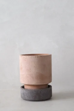 PLANT Hoff krukke, raw rosa + raw grey underskål New