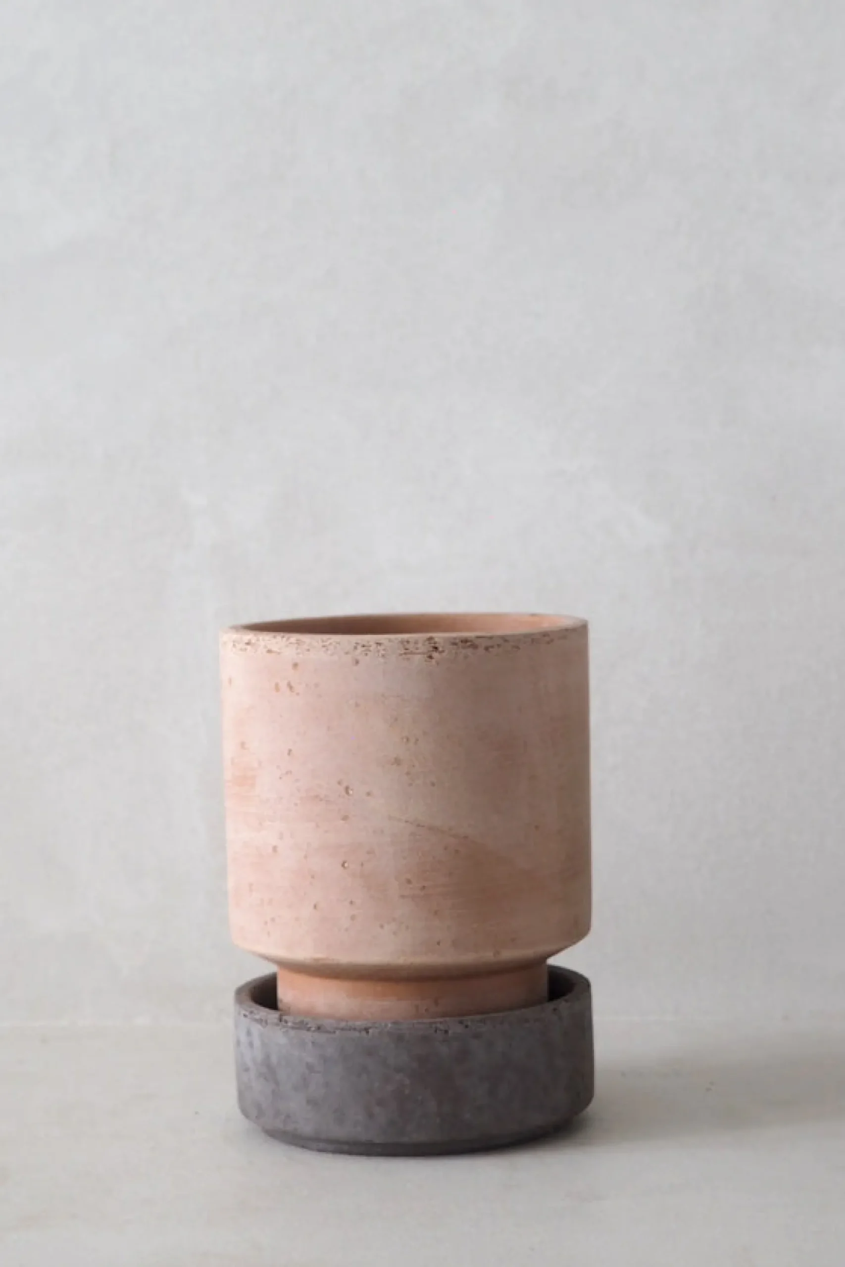 PLANT Hoff krukke, raw rosa + raw grey underskål New